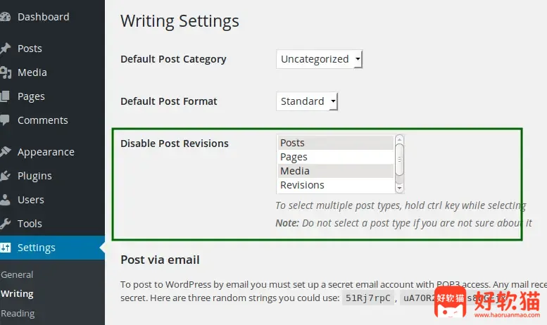 图片[1] - 有选择地禁止文章版本修订：Disable Post Revision - 好软猫